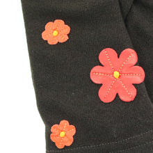Womens | Gloves with Leather Flowers | Chocolate