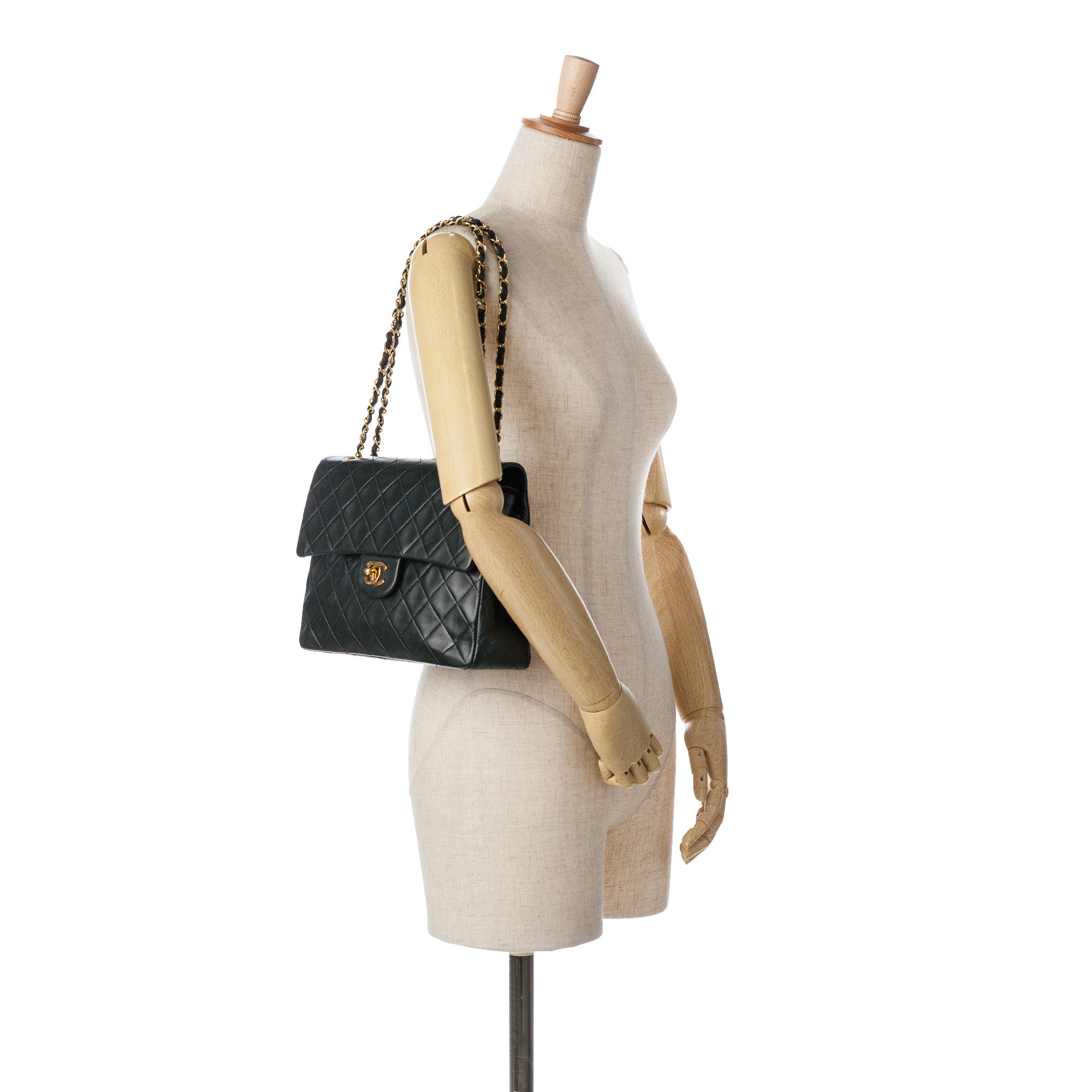 Chanel | Pre-Owned Medium Tall Classic Lambskin Double Flap | Black