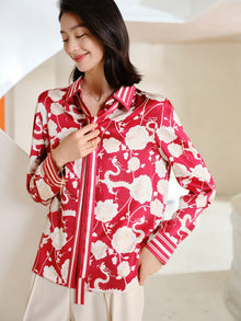 Silk Printed Shirt | Red