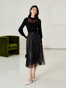 Elegant Wool Knit Sweater | Black