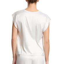 Satin Sleep Cap Sleeve Tee | Light Ivory