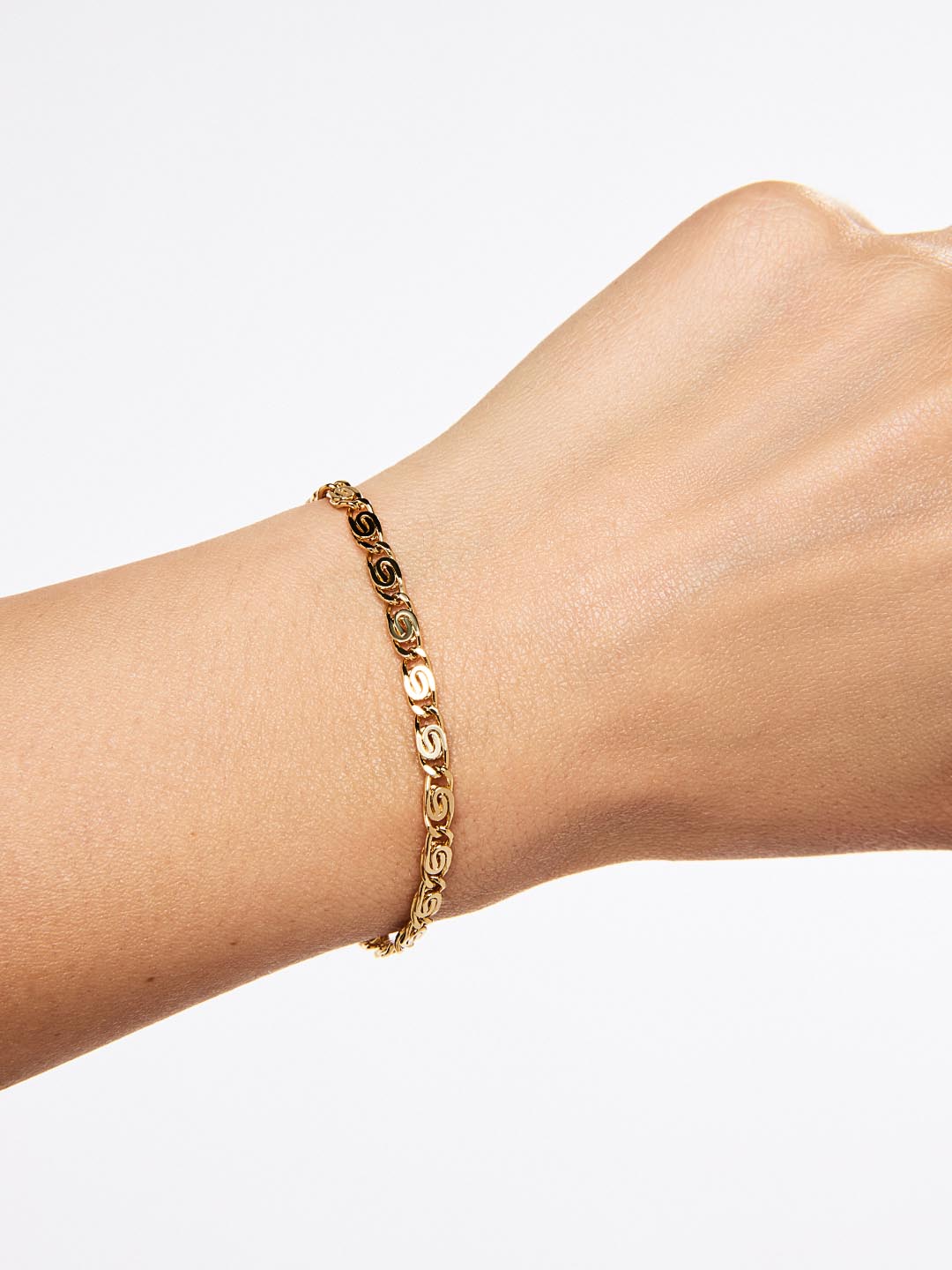Chain Navy Bracelet | 14K Gold on Brass