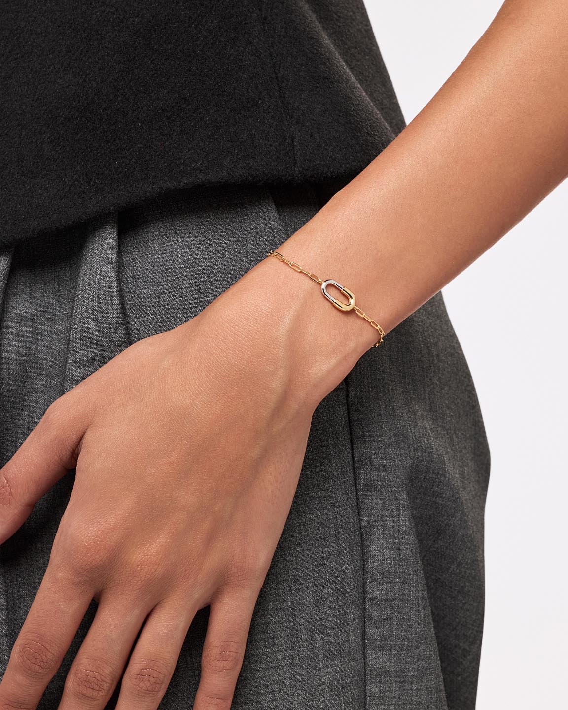 Blake Charm Bracelet | 14K Gold on Brass/Rhodium on Brass