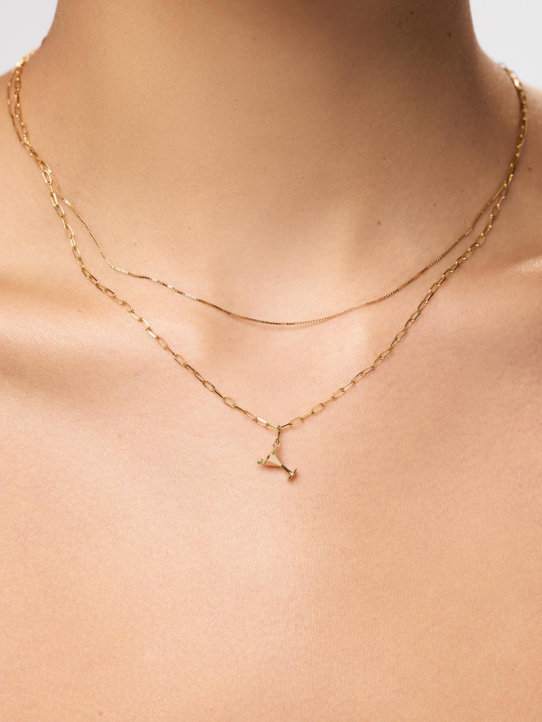 Emerald Martini Charm | 10K Solid Gold | Emerald
