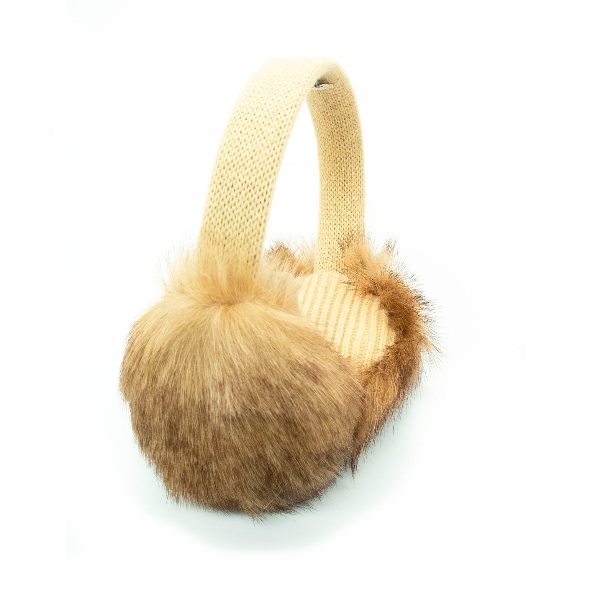 Earmuffs With Shearling Fur | Beige