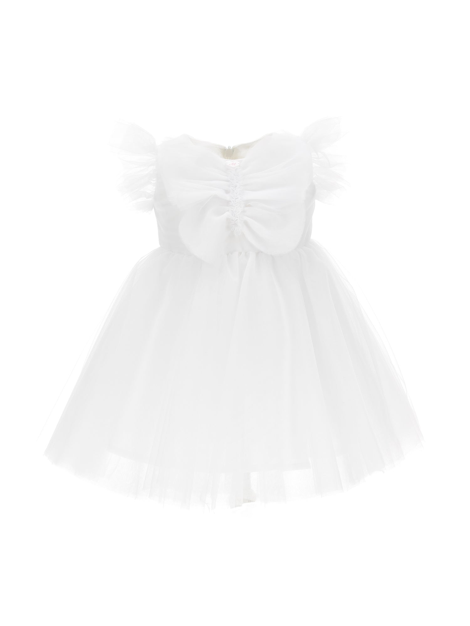 Girls | Maxi Butterfly Silk-Touch Tulle Dress | White