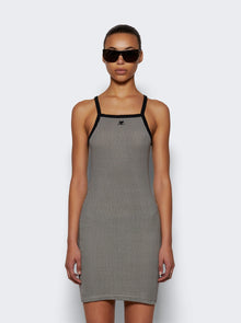 Women | Courrèges | Contrast Houndstooth Mini Dress White And Blck | Black