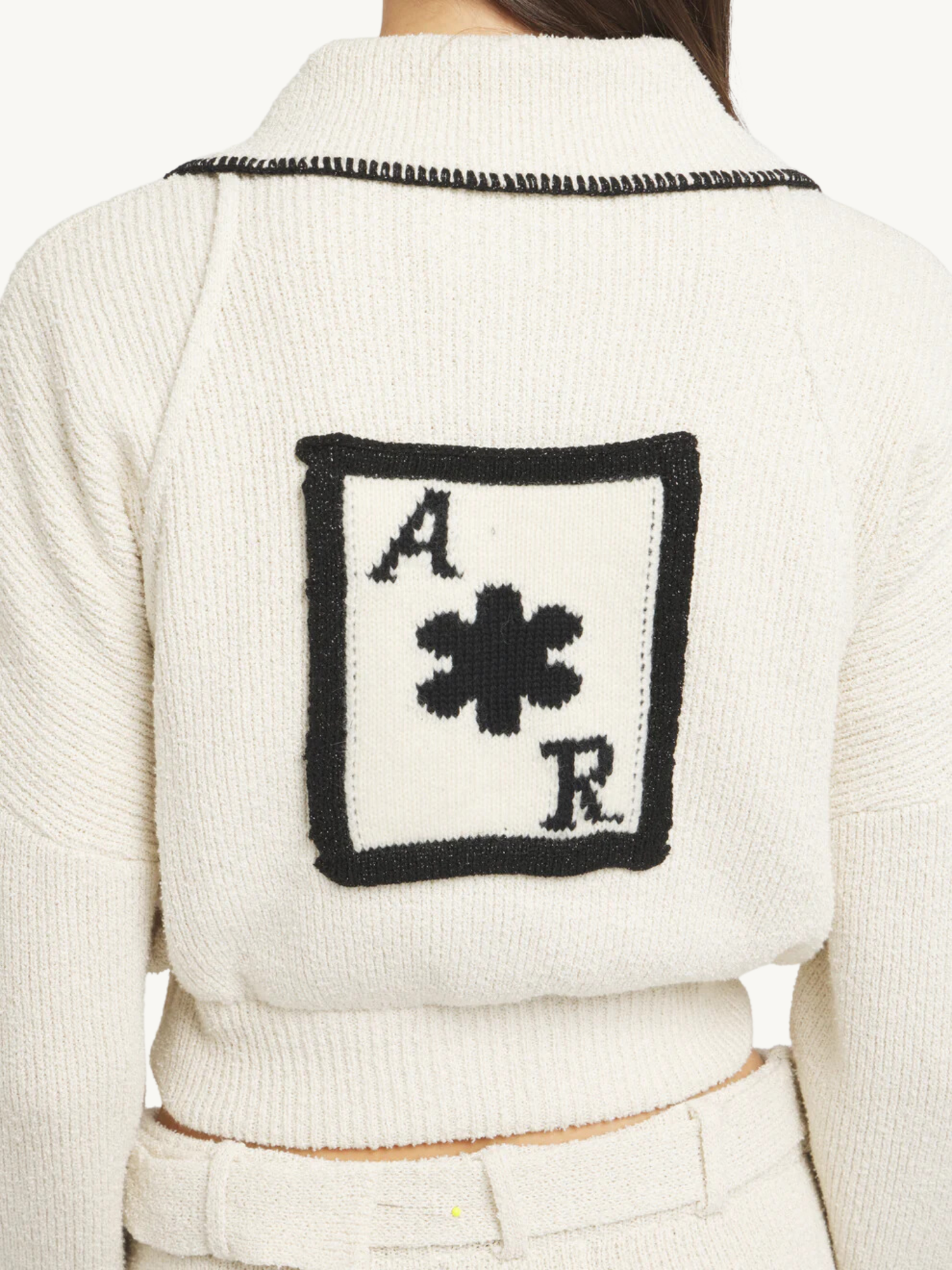 Voyager Knitted Bomber Jacket | Ivory
