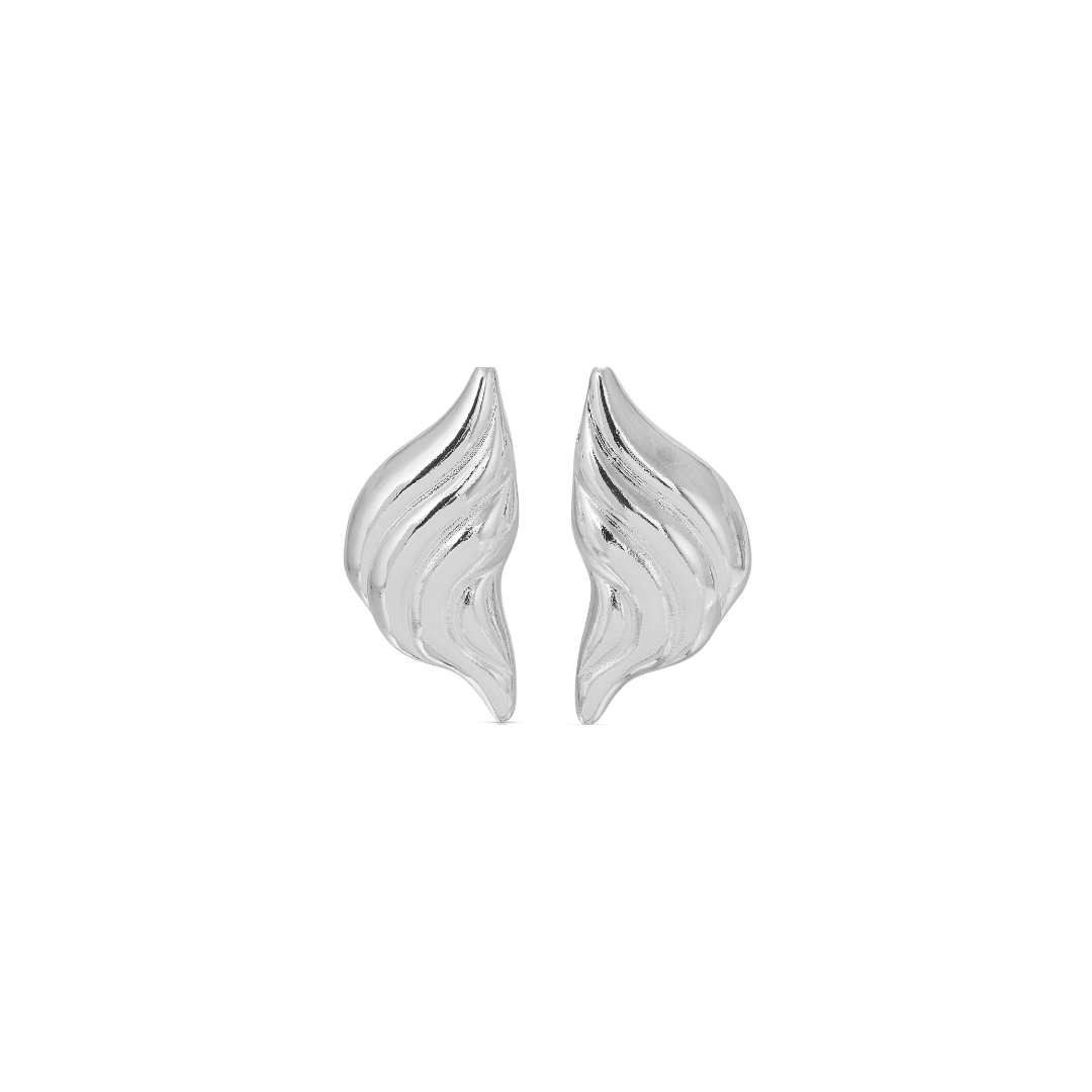 Croissant Statement Earrings | Silver Plated