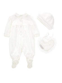 Girls | Three-Piece Suit With Ruffles | Cream