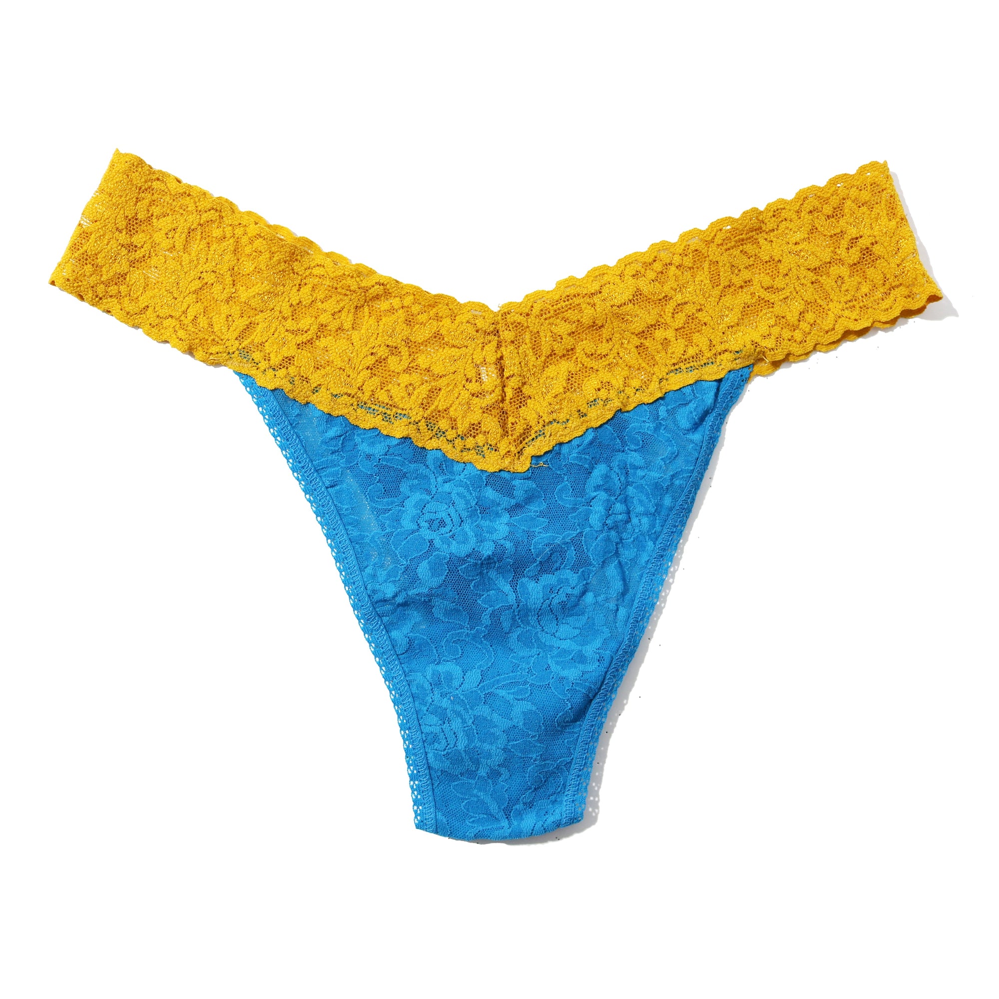 Signature Lace Original Rise Thong | Cerulean Blue x Topaz