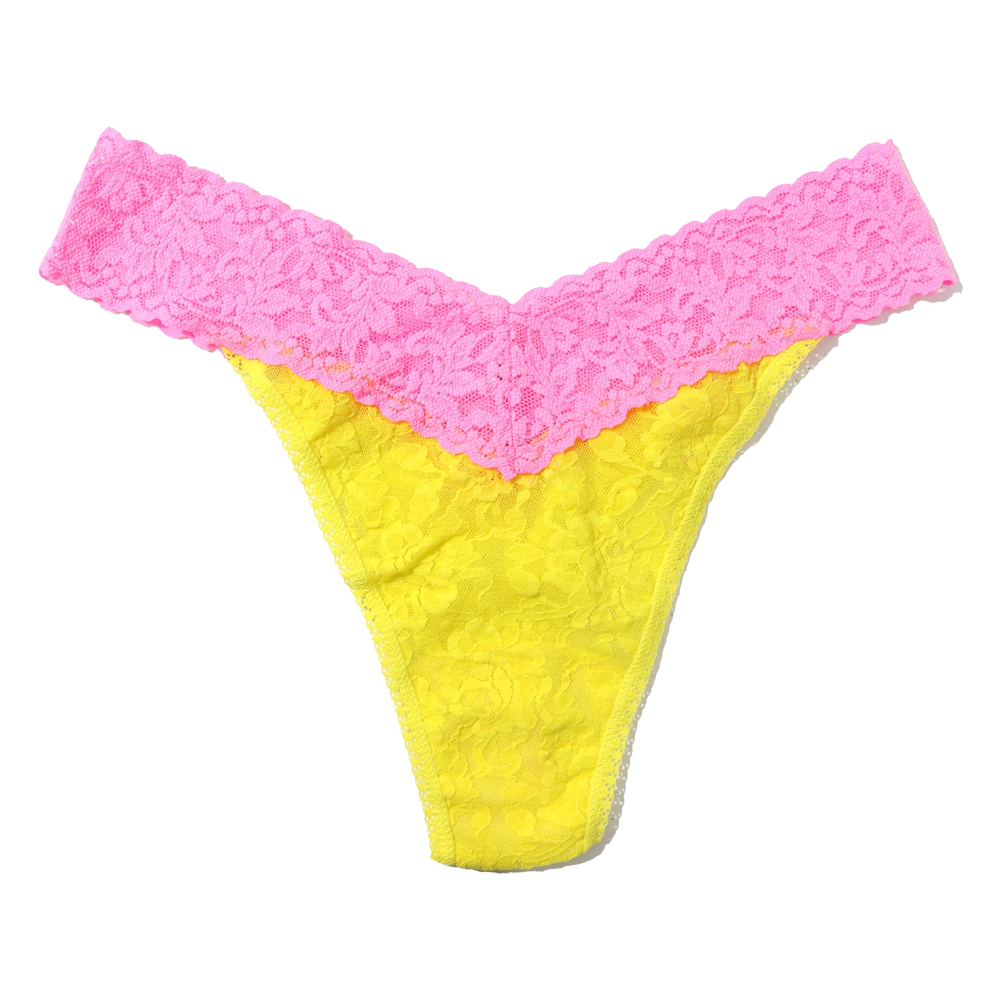 Signature Lace Original Rise Thong | Sunny Day/Glo Pink