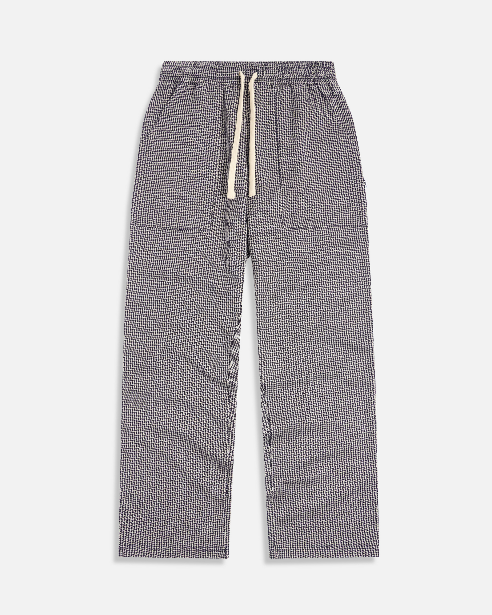 Houndstooth Jacquard Knit Pants | Glacier Gray