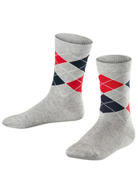 Unisex Kids | Classic Argyle Socks Kids | Light Grey