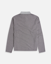 Houndstooth Jacquard Knit Rugby | Glacier Gray