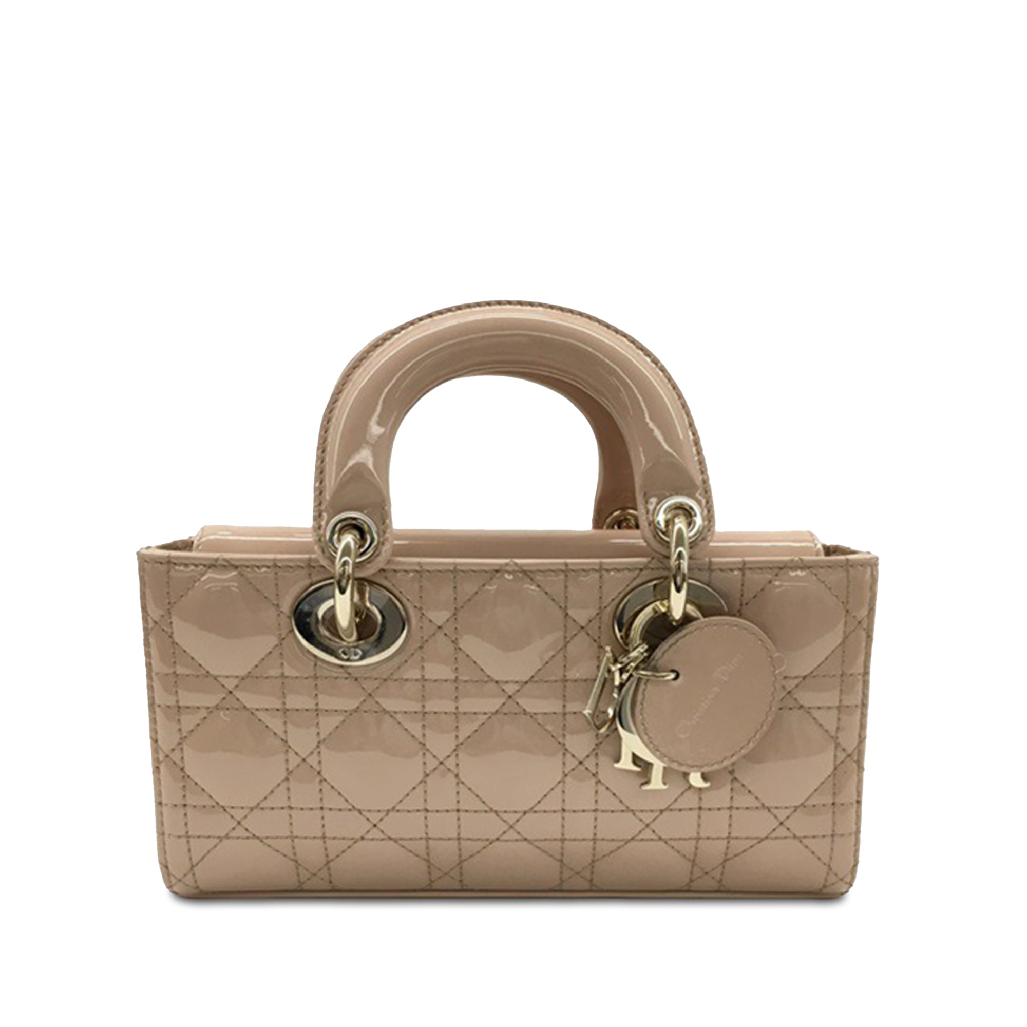 Dior | Pre-Owned Small Patent Cannage Lady D-Joy | Brown/Beige