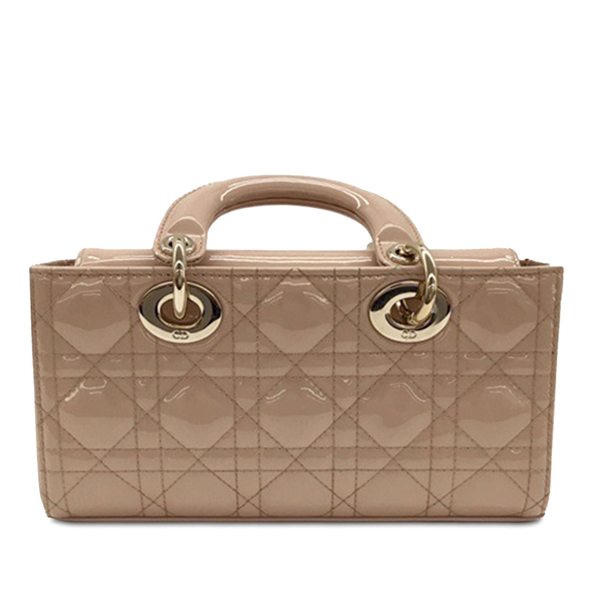 Dior | Pre-Owned Small Patent Cannage Lady D-Joy | Brown/Beige