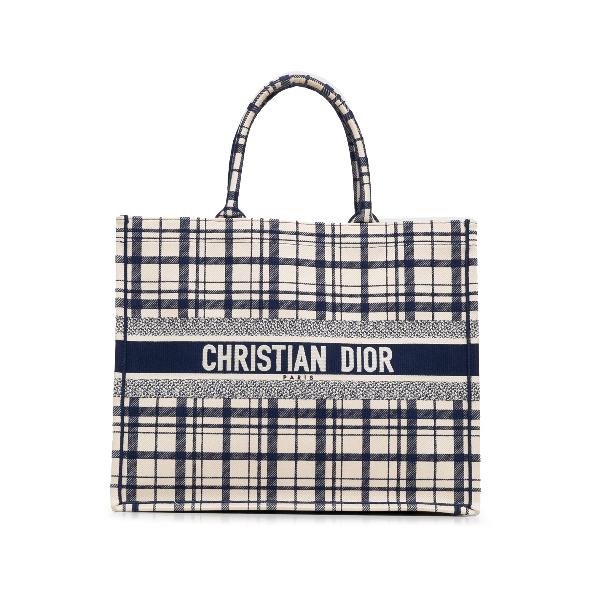 Dior | Pre-Owned Large Check n Book Tote | Blue