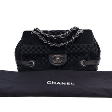 Chanel | Pre-Owned CC Check Embossed Velvet Belted Side Flap | Black