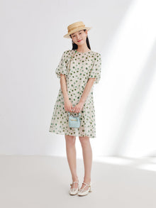 Silk Chiffon Dress | Green
