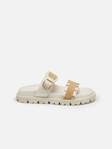 Comfortable Thick-soled Buckle Slippers | White