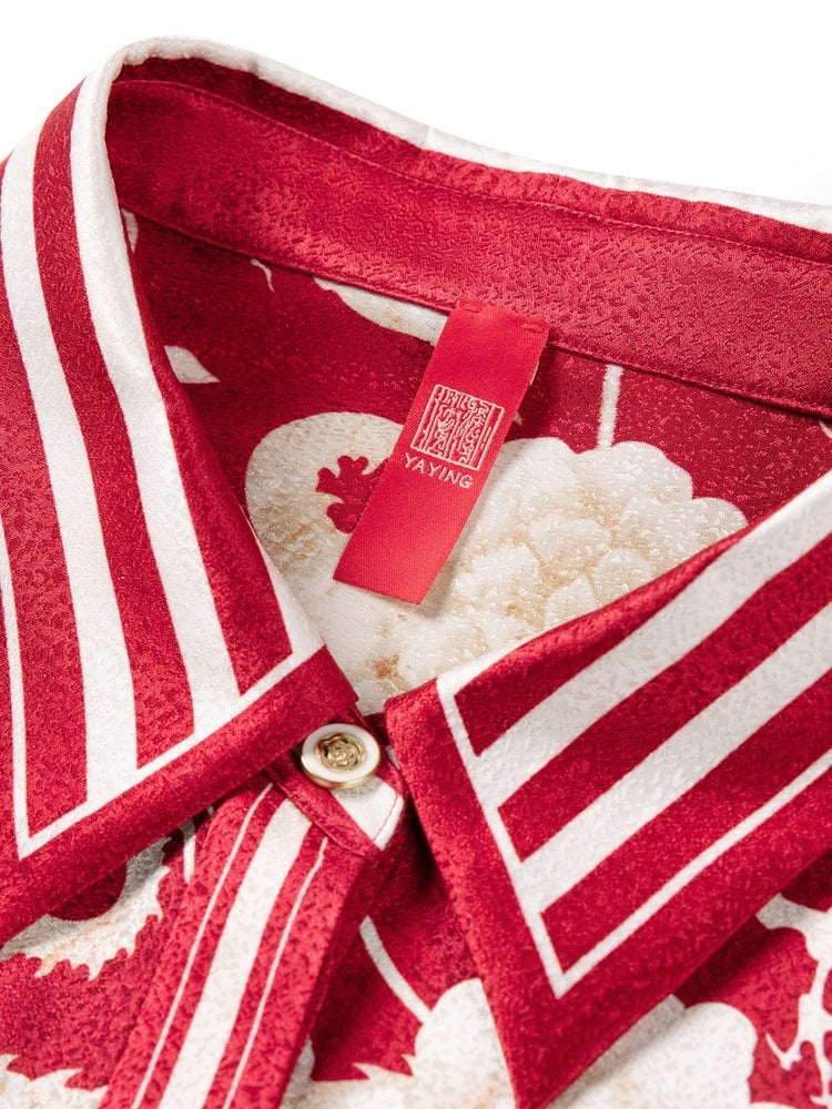 Silk Printed Shirt | Red