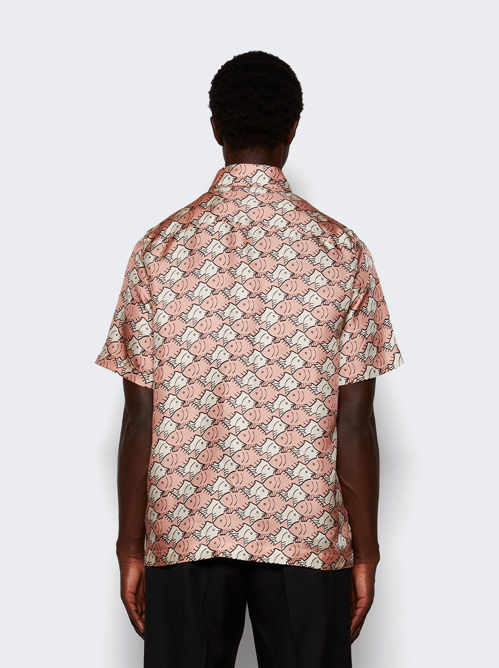Men | Botter | Classic Short Sleeve Shirt | Pink Fish Silk