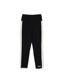 Girls | Two-Tone Jersey Pant-Tights | Black/Cream