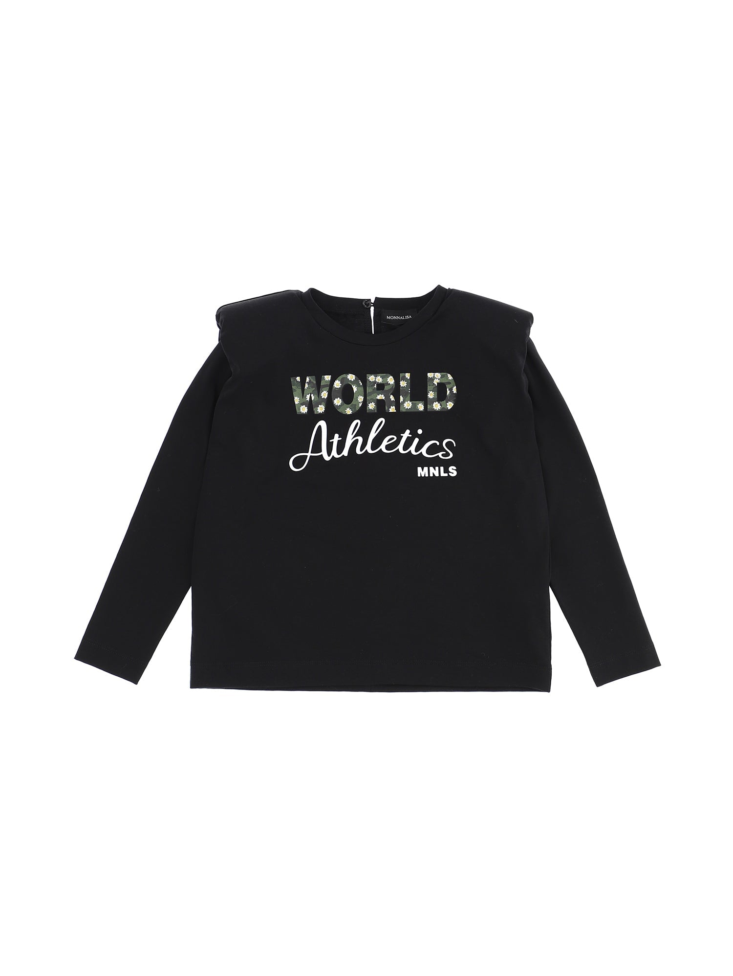 Girls | Padded Shoulder Jersey T-Shirt | Black