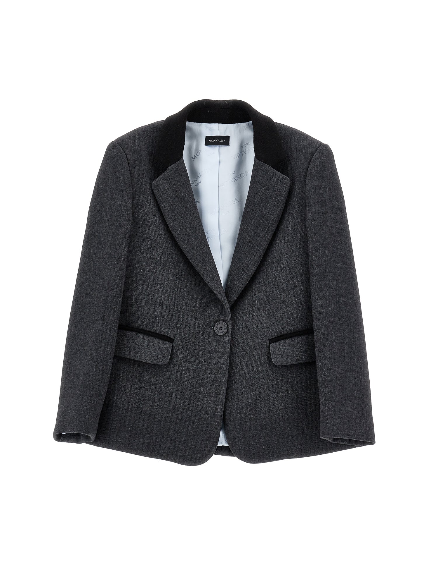 Girls | Coupled Jacket With Black Edging | Dark Grey/Black