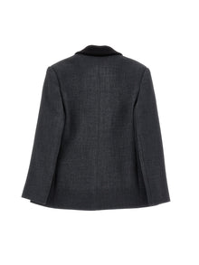 Girls | Coupled Jacket With Black Edging | Dark Grey/Black