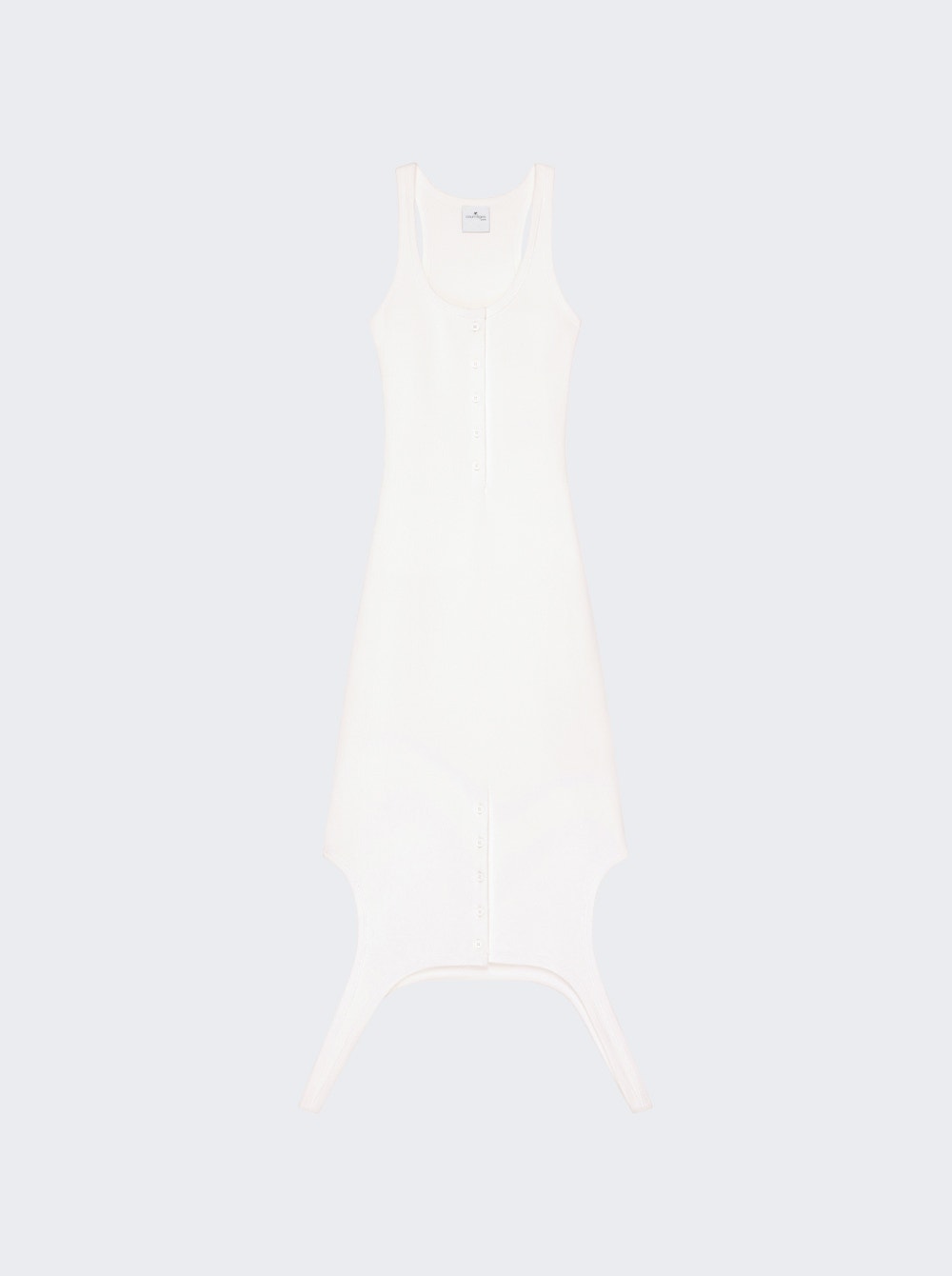 Women | Courrèges | Reversed Rib Knit Long Dress Heritage White