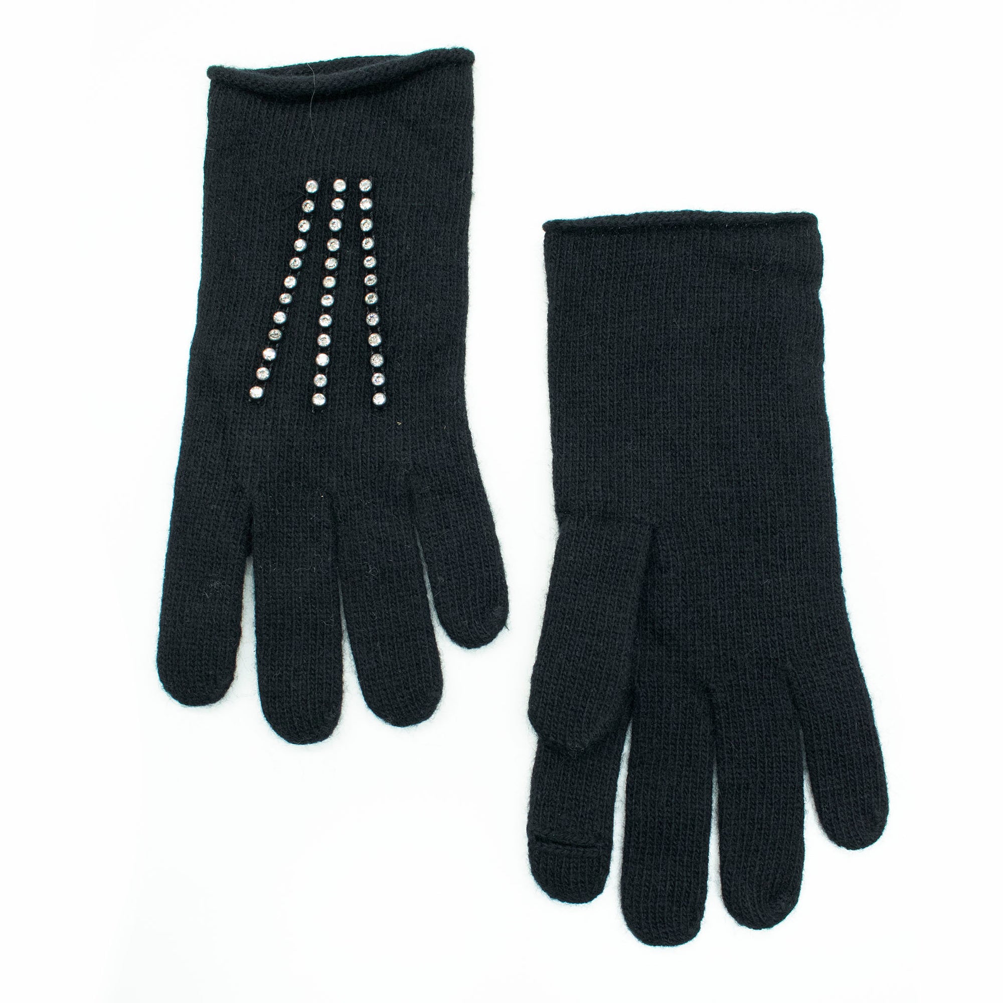 Womens | Gloves with Rhinestones | Black
