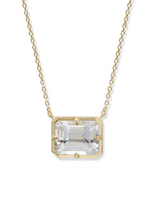 Cleo Daniela Emerald Cut Necklace | Amethyst | 14K Yellow Gold