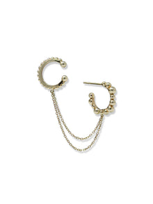 Dew Drop Hoop & Ear Cuff Duo | 14K Yellow Gold