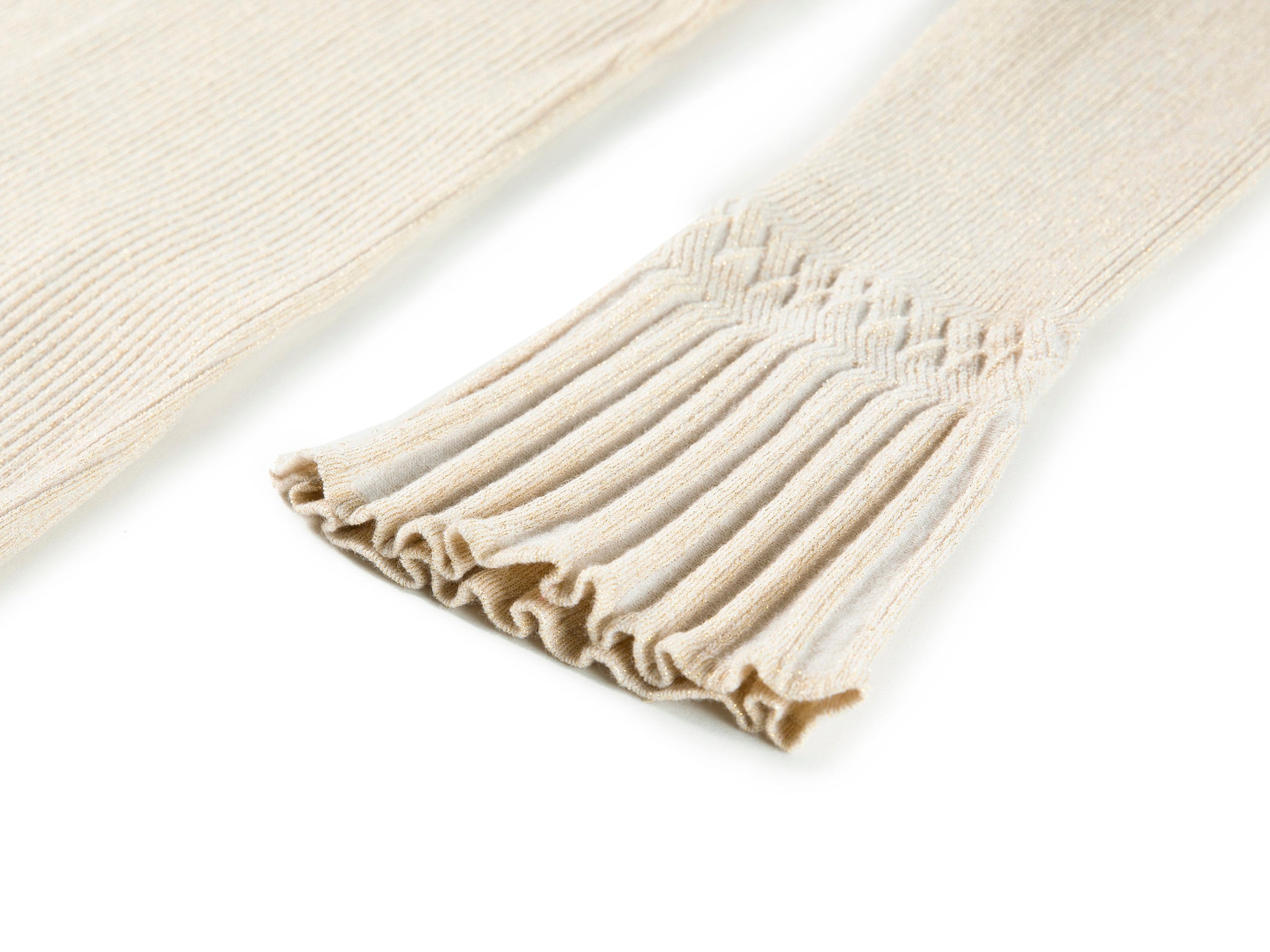 Wool Fit Long-Sleeves V-Neck Sweater Top | Beige