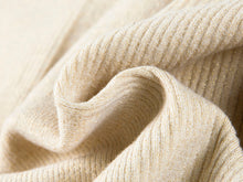 Wool Fit Long-Sleeves V-Neck Sweater Top | Beige