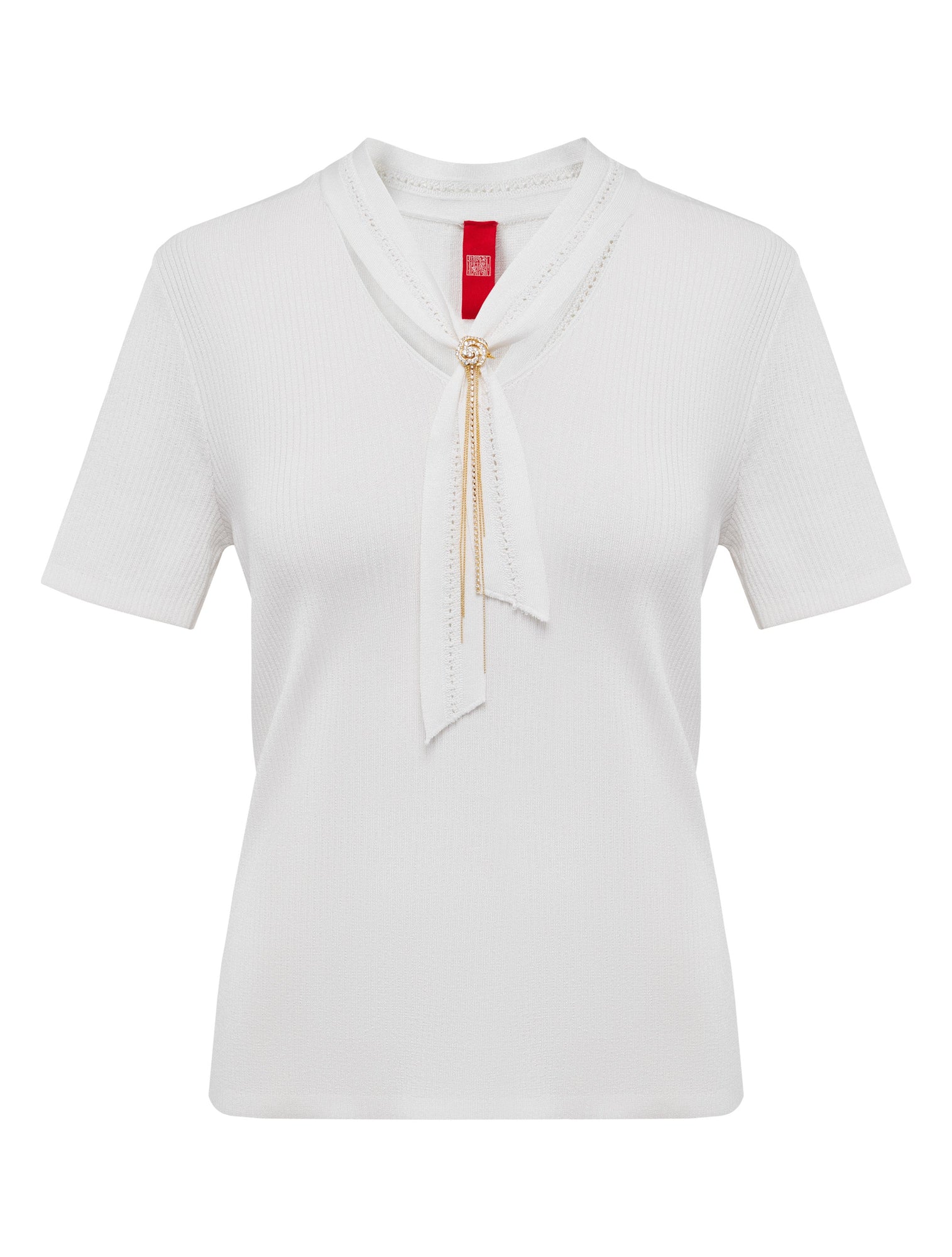 Short Sleeve Knit Top | White