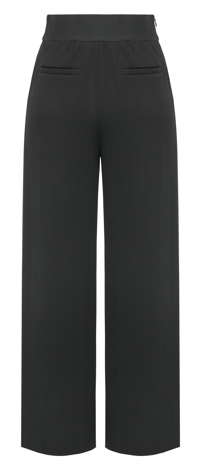 Elastic High-Waisted Wide-Leg Trouser | Black
