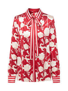 Silk Printed Shirt | Red