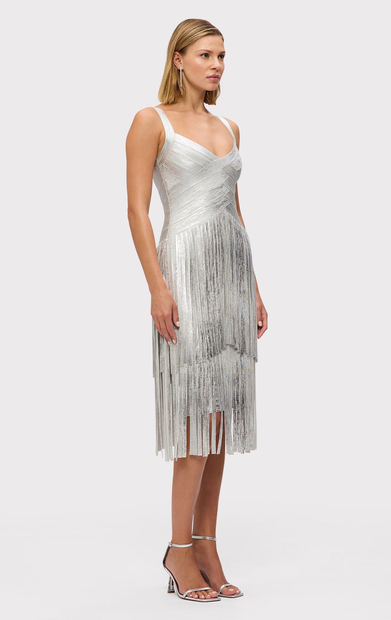 The Metallic Mischa Dress | Silver Foil