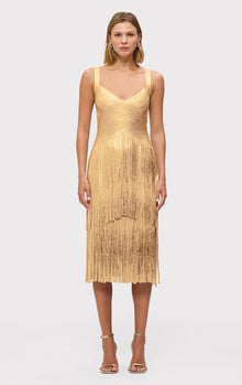 The Metallic Mischa Dress | Gold Foil