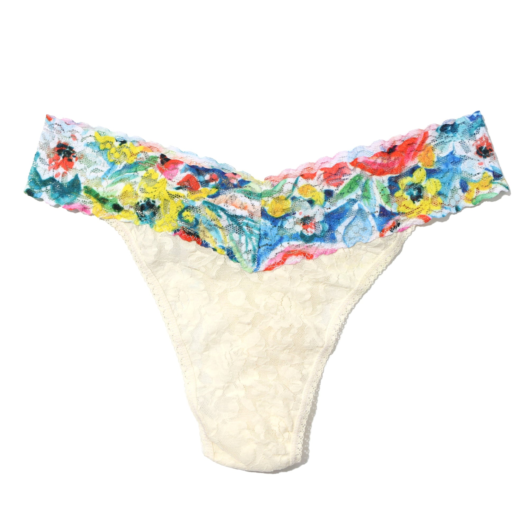 Signature Lace Original Rise Thong | Ivory x Brilliant Blooms
