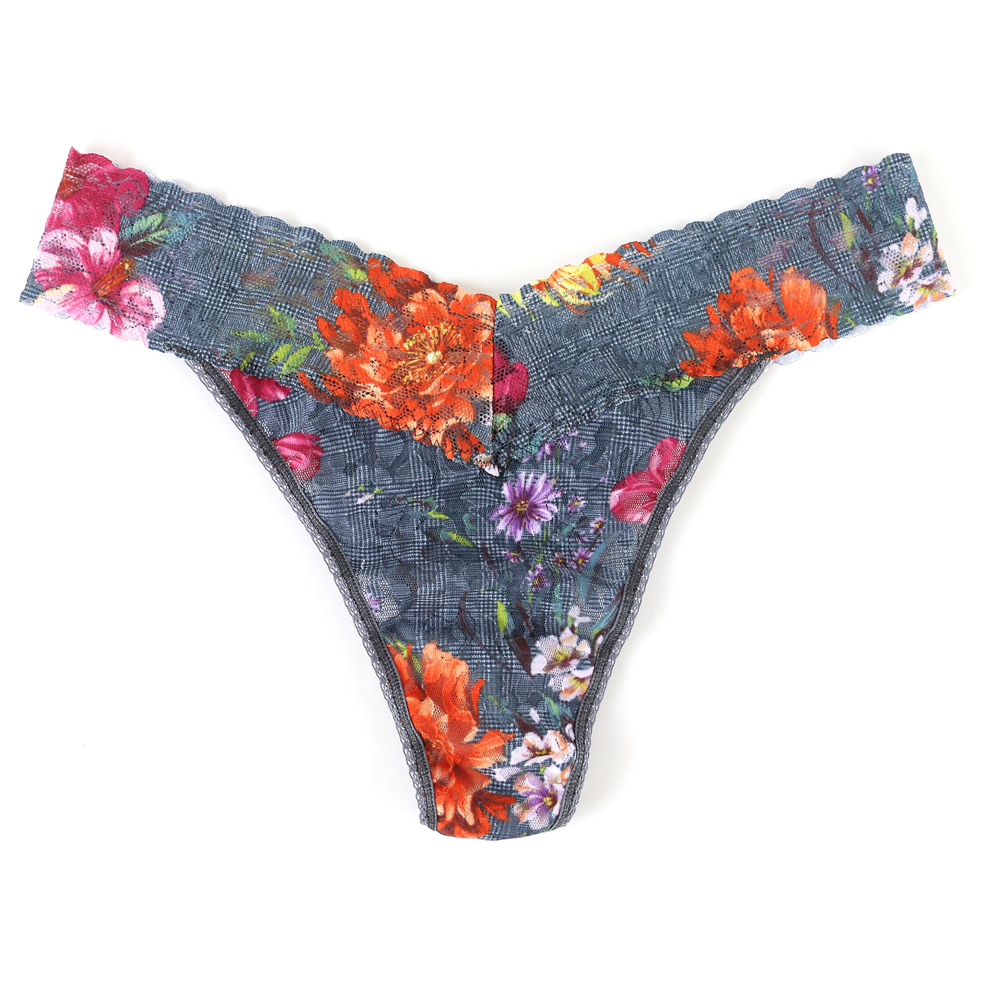 Signature Lace Original Rise Thong | Glen Gardens Print