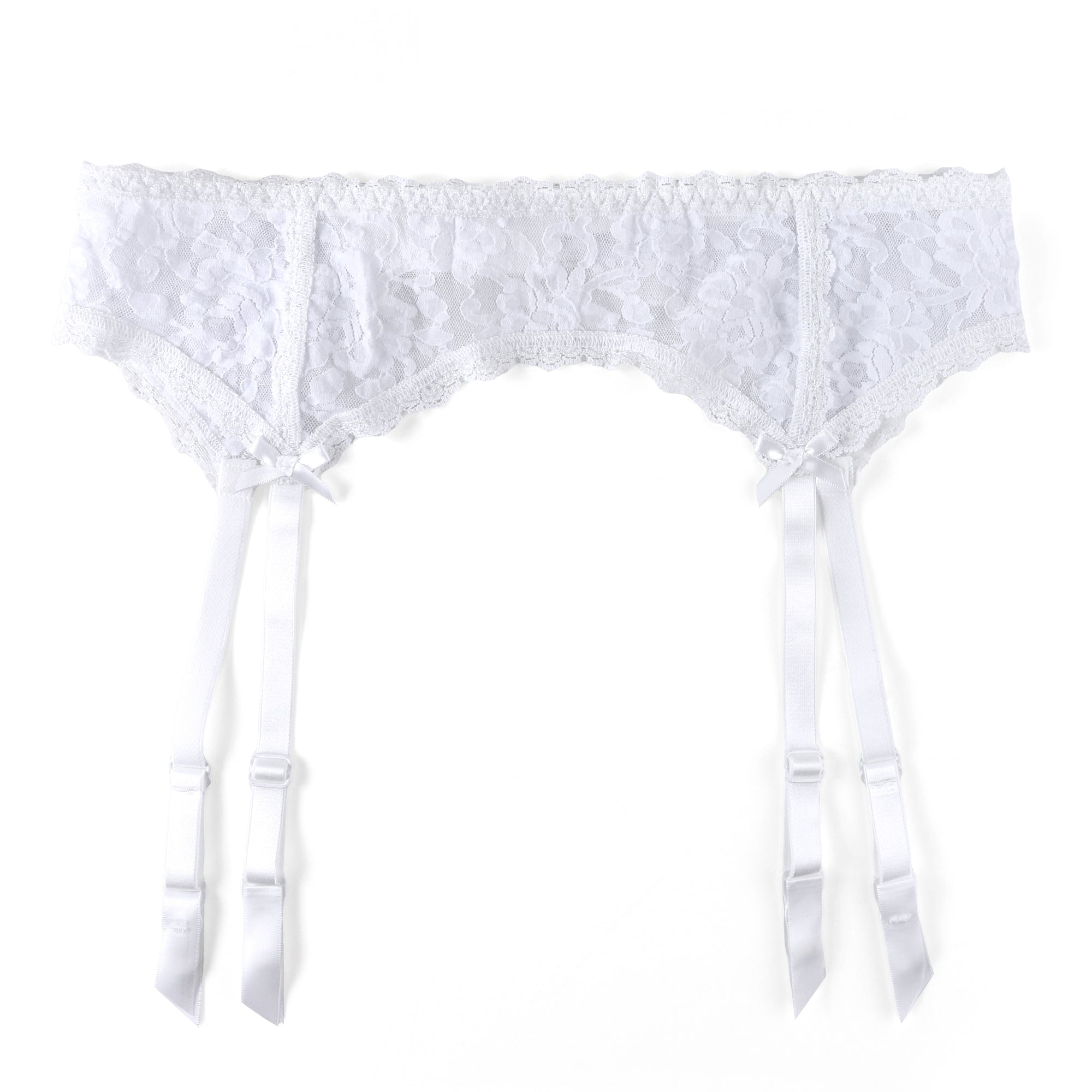 Signature Lace Garter Belt | White