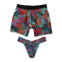 Signature Lace Original Rise Thong & Saxx Boxer Brief | Fruity Palm - Aqua