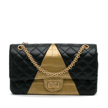 Chanel | Pre-Owned Medium Croc Embossed Lambskin 2.55 Reissue Double Flap Bag | Black/Gold