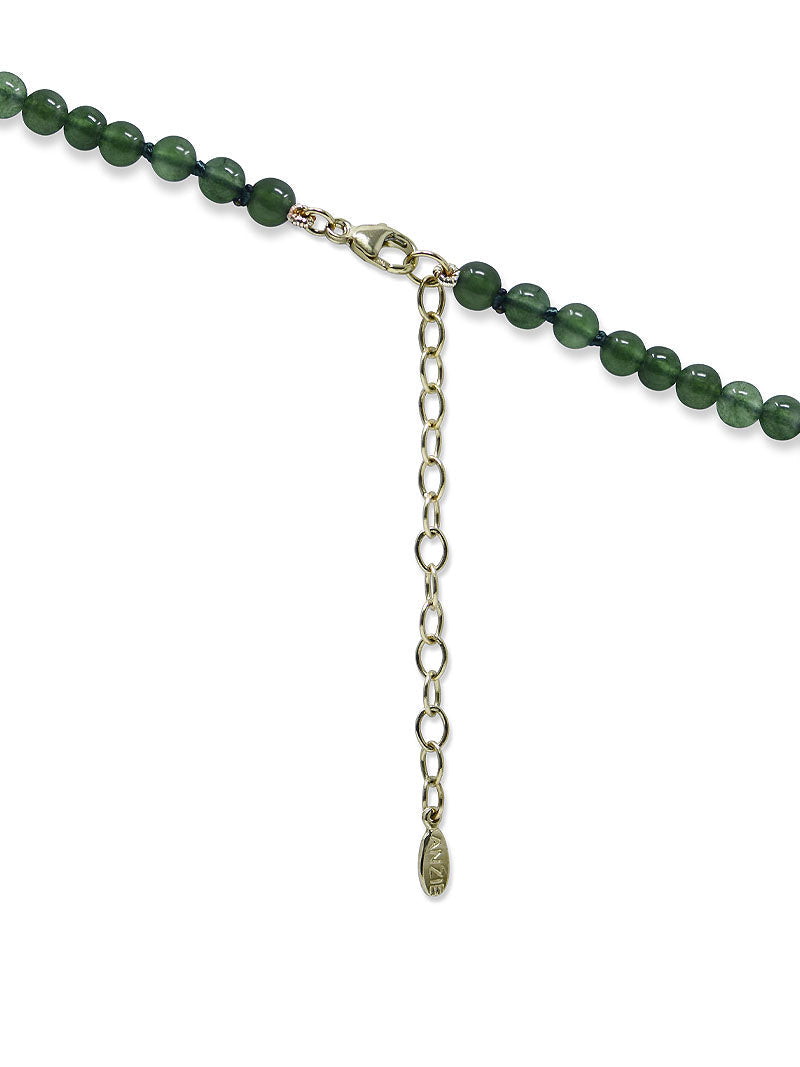 Boheme Dark Green Jade Necklace | Dark Green Jade | 14K Yellow Gold