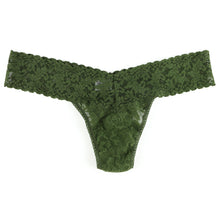 Signature Lace Low Rise Thong | Woodland Green