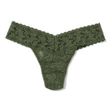 Signature Lace Low Rise Thong | Herb Green